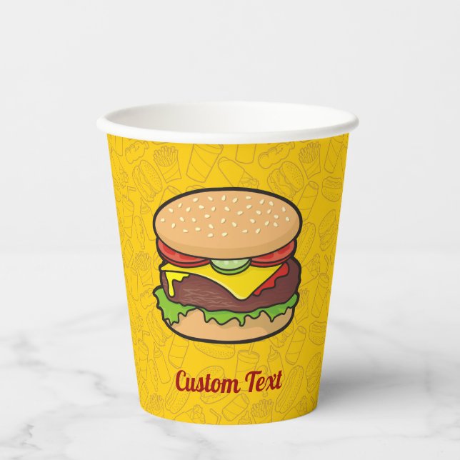 Gobelets En Papier Coupes papier Cheeseburger (Recto)