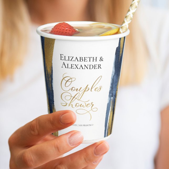 Gobelets En Papier Couples d'aquarelle Coupes de papier de douche | A (Créateur téléchargé)