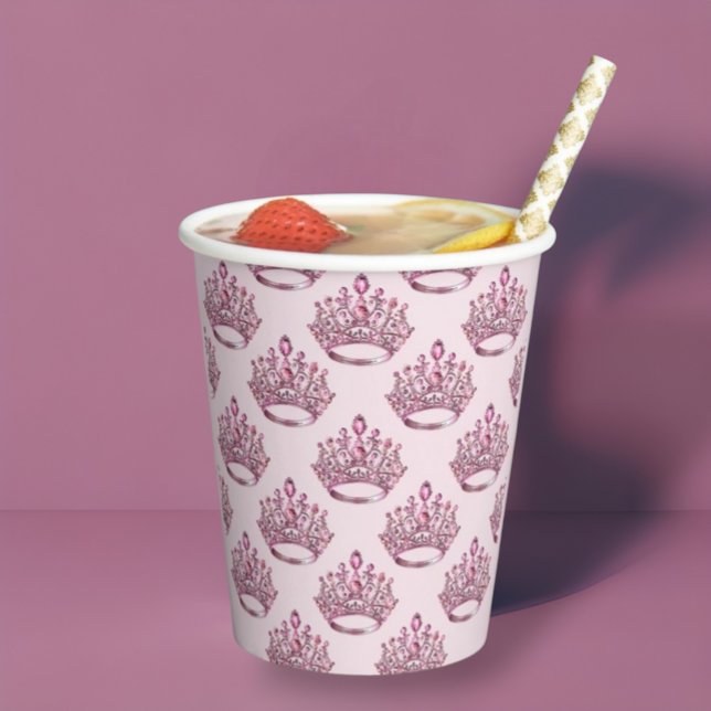 Gobelets En Papier Couronne de princesse de conte de fées rose Annive (Créateur téléchargé)