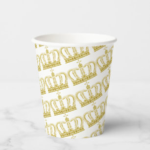 Gobelets En Papier Couronne d'or - luxe royal