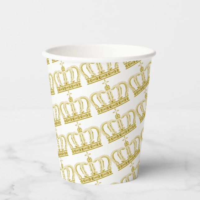 Gobelets En Papier Couronne d'or - luxe royal (Recto)