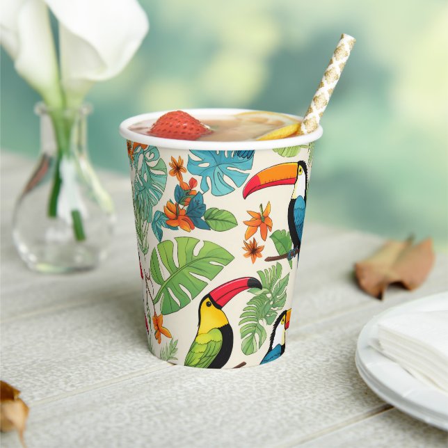 Gobelets En Papier Couvert de Toucan Tropical (Insitu)
