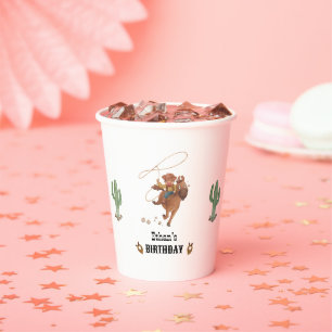 Gobelets En Papier Cowboy Anniversaire Rodeo Party
