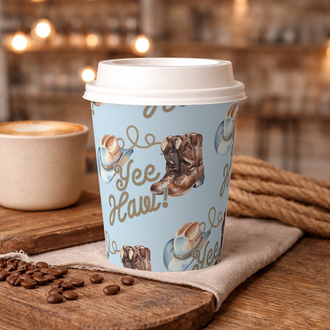 Gobelets En Papier Cowboy Boots First Rodeo Birthday (Cowboy Boots First Rodeo Birthday Paper Cups)