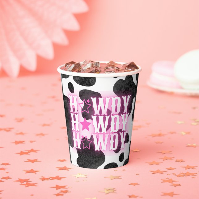 Gobelets En Papier Cowgirl Disco Boissons Cups (Insitu)