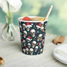 Crânes de Noël amusants à Santa Hats