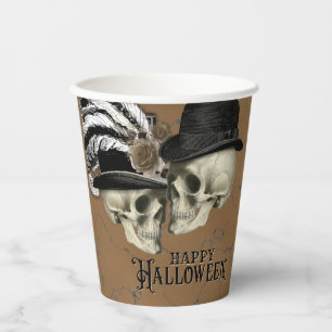 Gobelets En Papier Crânes gothiques en Halloween Vintage Casquette