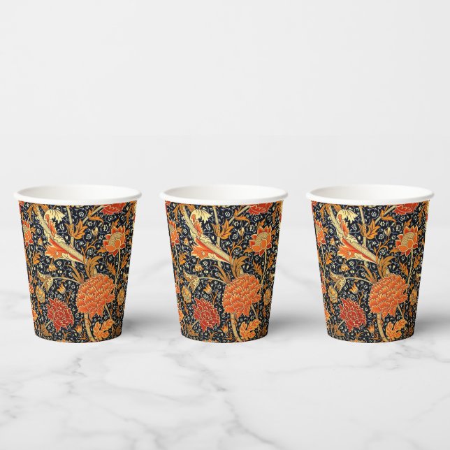Gobelets En Papier Cray, un beau design William Morris, (Multi)