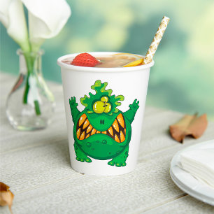 Gobelets En Papier Crazy Green Monster