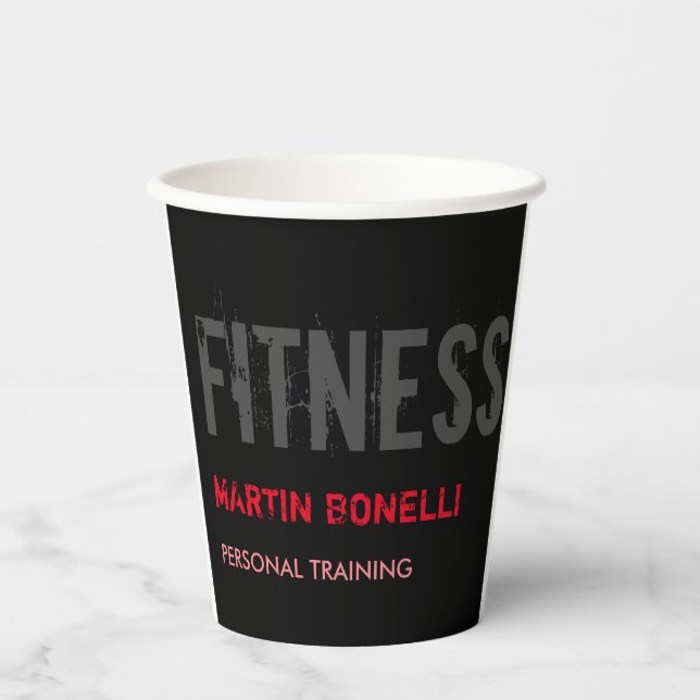 Gobelets En Papier Créative Retro Black Grey Dynamic Personal Trainer (Recto)