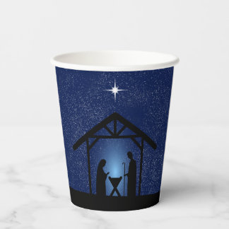 Gobelets En Papier Crèche de Noël Religieuse