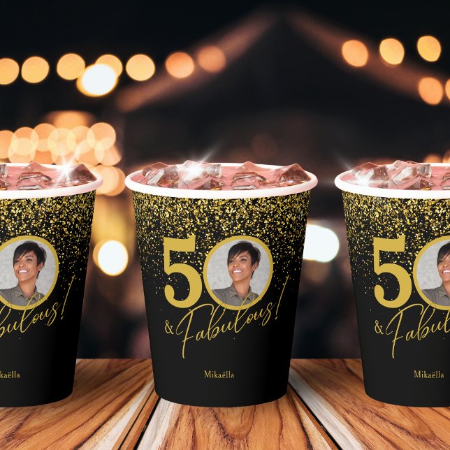 Gobelets En Papier Créez Votre Propre Photo de Anniversaire Fabuleux (Créateur téléchargé)