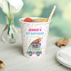 Gobelets En Papier Crème de glace 1er fête d'anniversaire