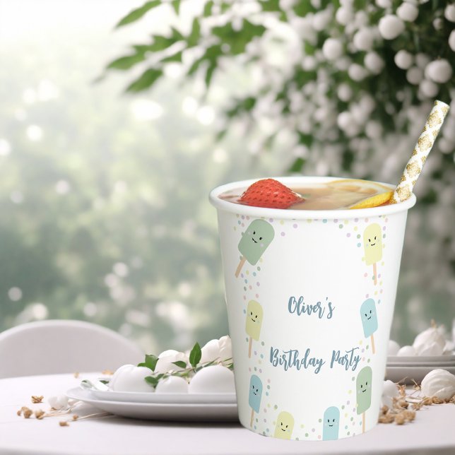 Gobelets En Papier Crème de glace Scoop Confetti fête d'anniversaire (Créateur téléchargé)