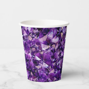Gobelets En Papier Cristaux de Géode Améthyste Violet Coupes de Papie