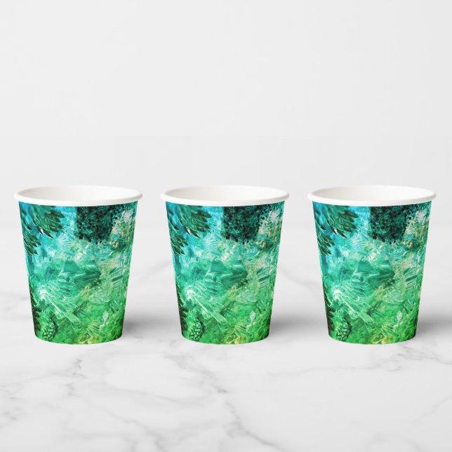 Gobelets En Papier Cristaux Verts (Multi)