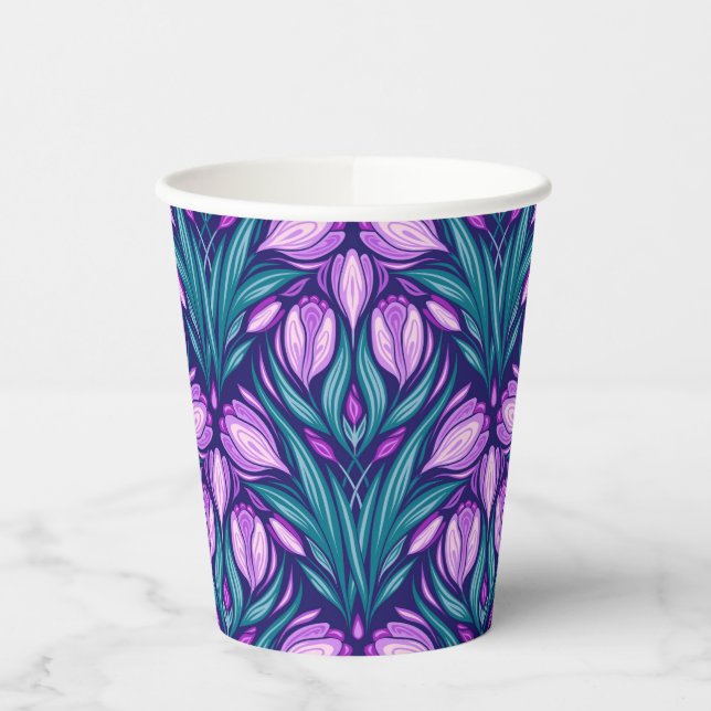 Gobelets En Papier Crocus printaniers (Gauche)