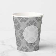 Crosses and Circles Grey Geometric Pattern