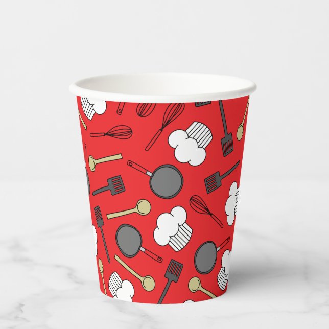 Gobelets En Papier Cuisine Chef Cuisine Enfants 1er anniversaire (Recto)