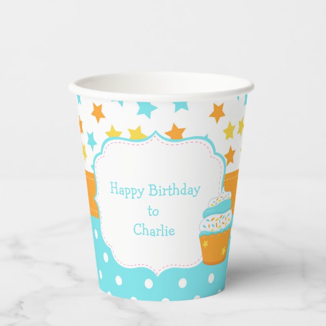 Gobelets En Papier Cupcake and Sprinkings Birthday Party (Recto)