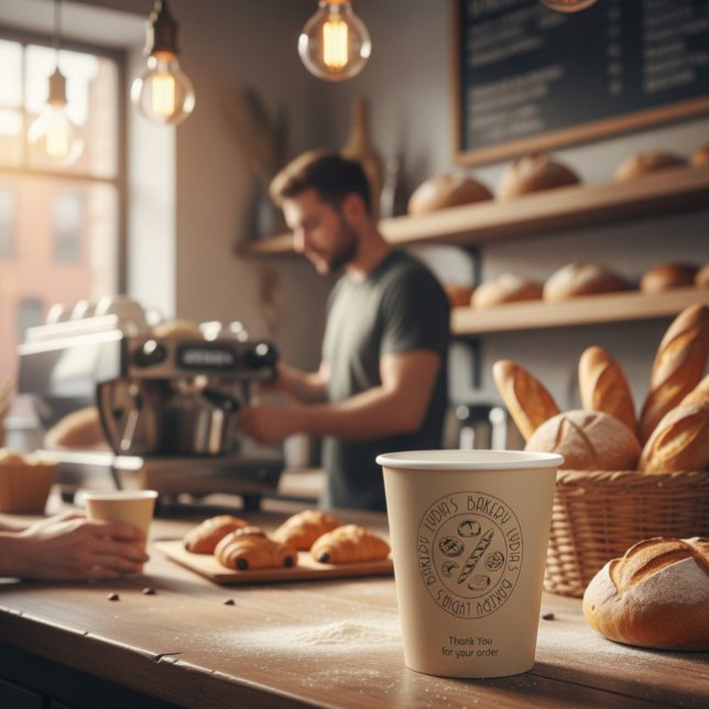 Gobelets En Papier Custom Kraft Bakery Paper Cups with Logo  (Créateur téléchargé)