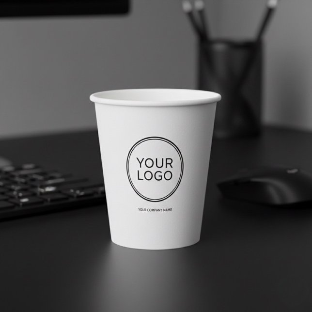 Gobelets En Papier Custom Logo  | Business Branding (Créateur téléchargé)