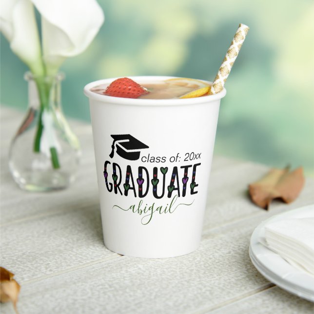 Gobelets En Papier Custom Modern Graduation classe d'année de (Insitu)