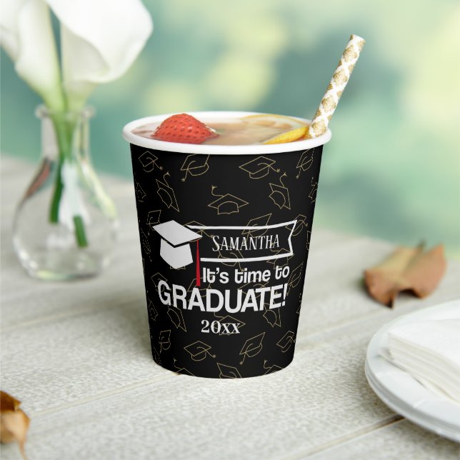 Gobelets En Papier Custom Name and Year Graduation Gift Paper Cups (Insitu)