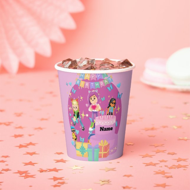 Gobelets En Papier Customized PKXD Style Happy Birthday  (Insitu)