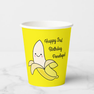 Gobelets En Papier Cute Anniversaire de enfant banane Kawaii
