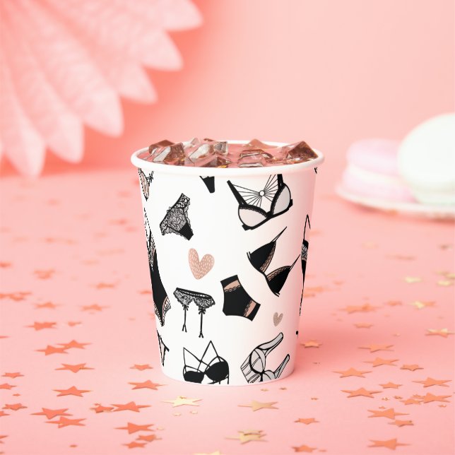 Gobelets En Papier Cute Bachelorette Lingerie Motif Cubes en papier (Insitu)