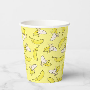 Gobelets En Papier Cute Banana Anniversaire de enfant Kawaii tasses d