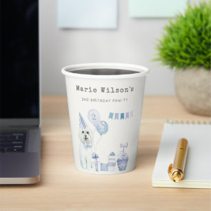 Gobelets En Papier Cute Blue Boys Party Chien Chien Chien Chien N'imp