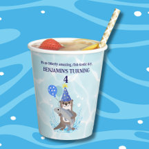 Cute Blue Water Boy Sea Otter Fête d'anniversaire