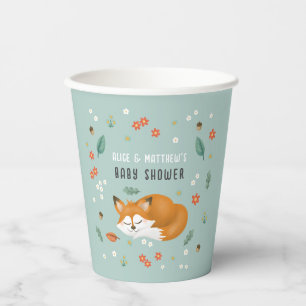 Gobelets En Papier Cute Boys Woodland Fox Baby shower
