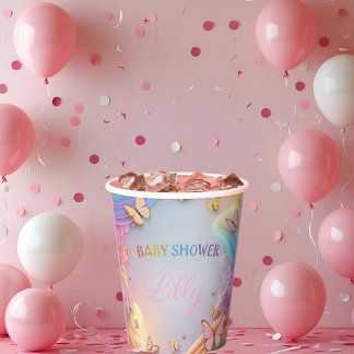 Gobelets En Papier Cute Butterfly Baby Girl Paper Cup