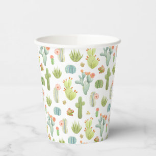 Gobelets En Papier Cute Cactus Motif debout