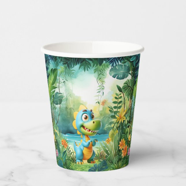 Gobelets En Papier Cute Coupes De Papier Dinosaure (Gauche)