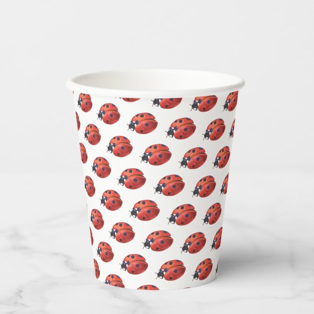 Gobelets En Papier Cute Coupes de papier Motif Ladybug (Recto)