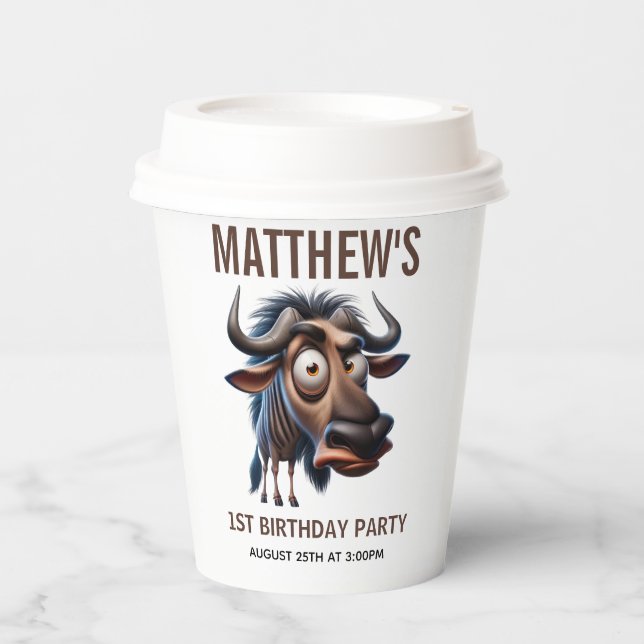 Gobelets En Papier Cute Crazy Cheetah Farm Theme 1st Birthday (Recto)