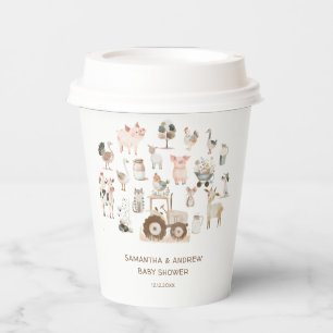 Gobelets En Papier Cute Farm Animaux Barnyard Baby shower