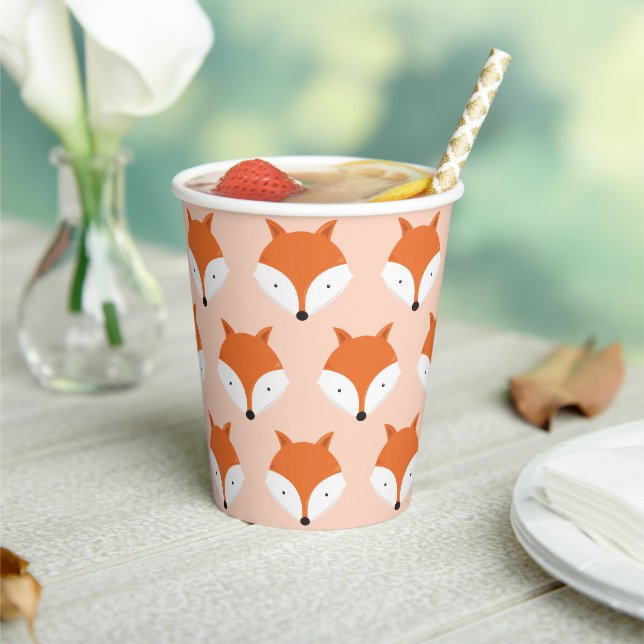 Gobelets En Papier Cute Fox Face Motif animal (Insitu)