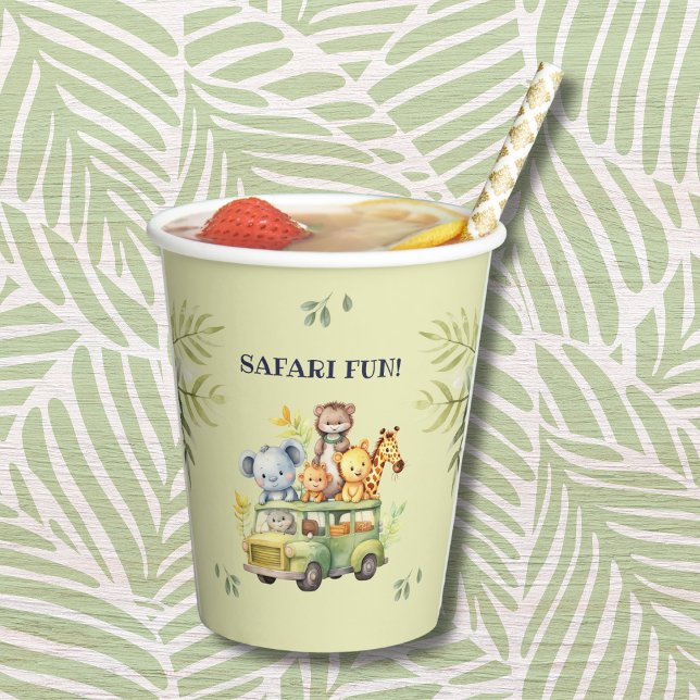 Gobelets En Papier Cute Jungle Animal Safari Anniversaire (Créateur téléchargé)