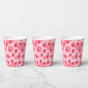 Gobelets En Papier Cute Kawaii Motif de la vache fraise