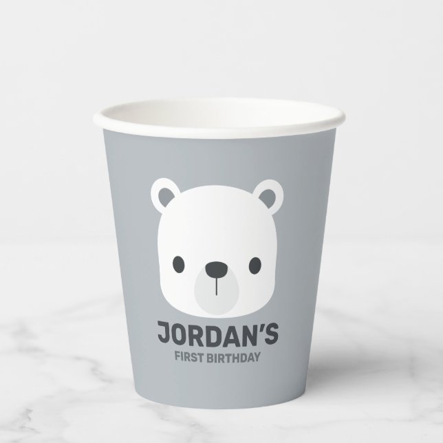 Gobelets En Papier Cute Little Polar Bear (Recto)