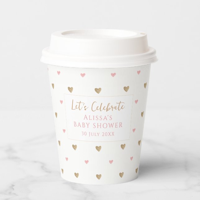 Gobelets En Papier Cute Love Heart Baby shower Café (Recto)