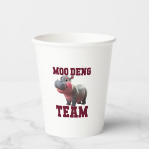 Gobelets En Papier Cute MOO DENG TEAM Baby Hippo Squad Girls Besties