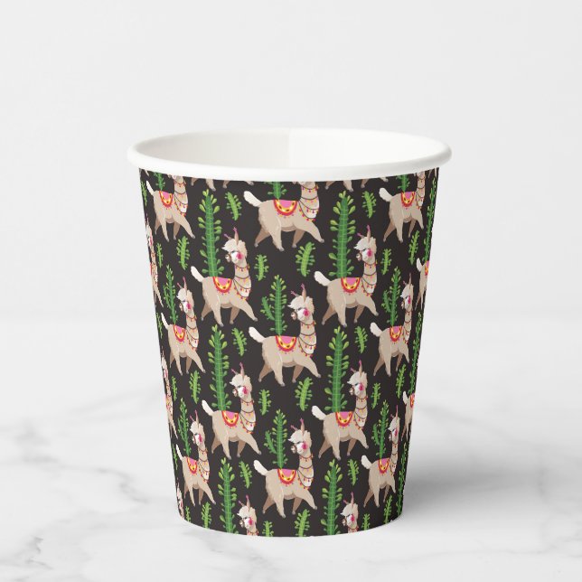 Gobelets En Papier Cute Motif Llamas Décorées (Gauche)