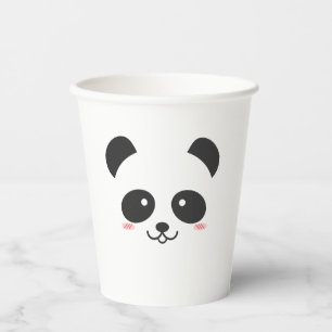 Gobelets En Papier Cute Noir et Blanc Simple Kawaii Panda Ours
