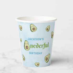 Gobelets En Papier Cute Onedering Avocado 1er anniversaire fête